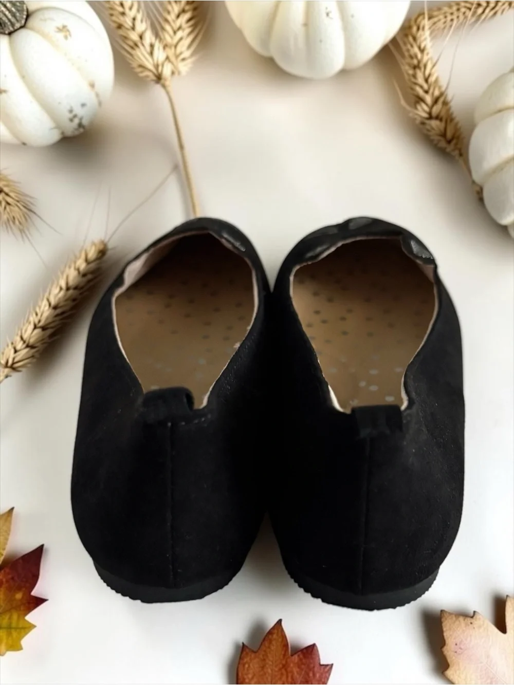 Cat & Jack Big Girls Size 4 Black Cat Face Flats EUC